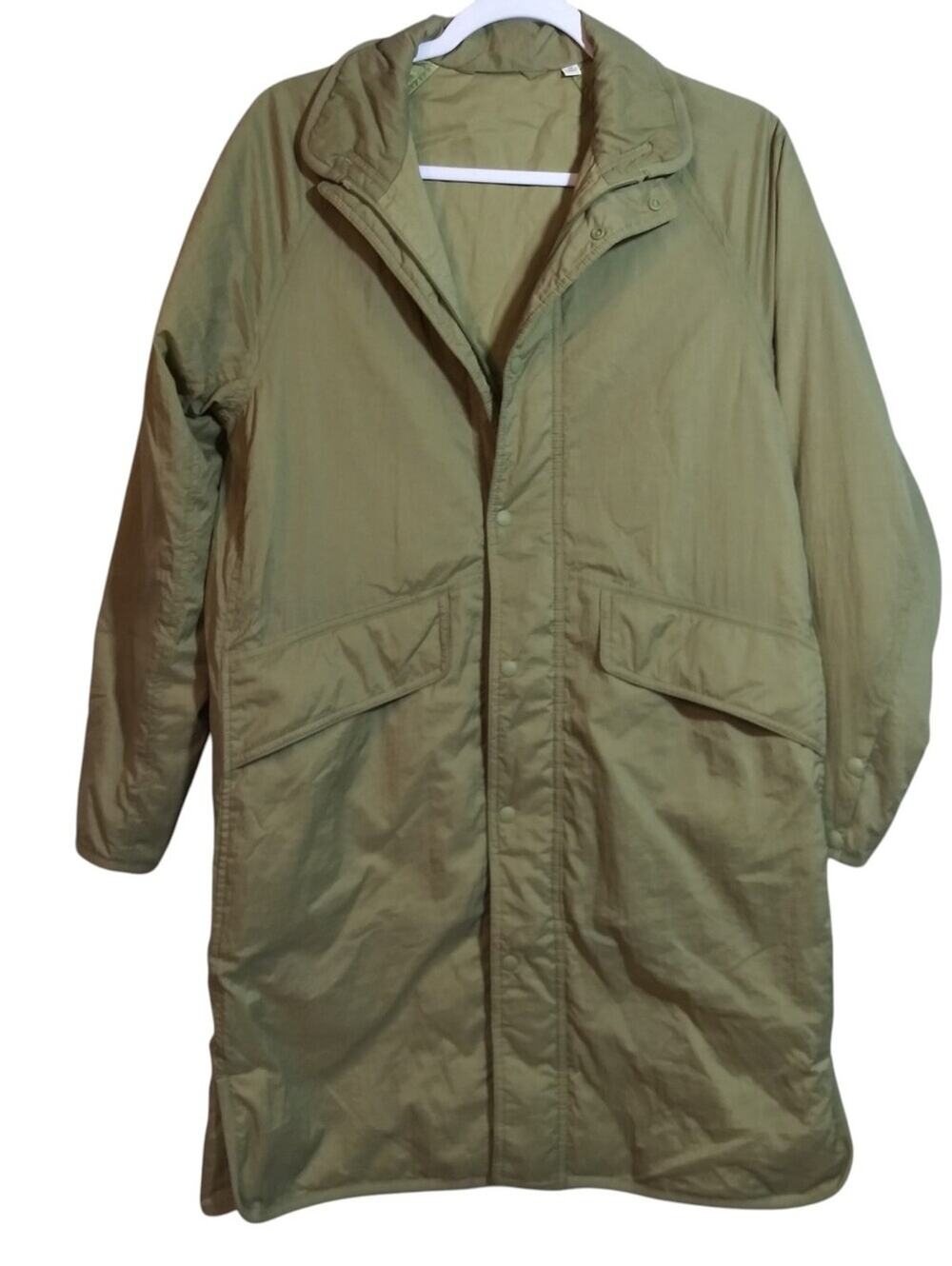 Uniqlo PUFFTECH Non-Quilted Coat Green Lightweight Zip up Jacket Size XS